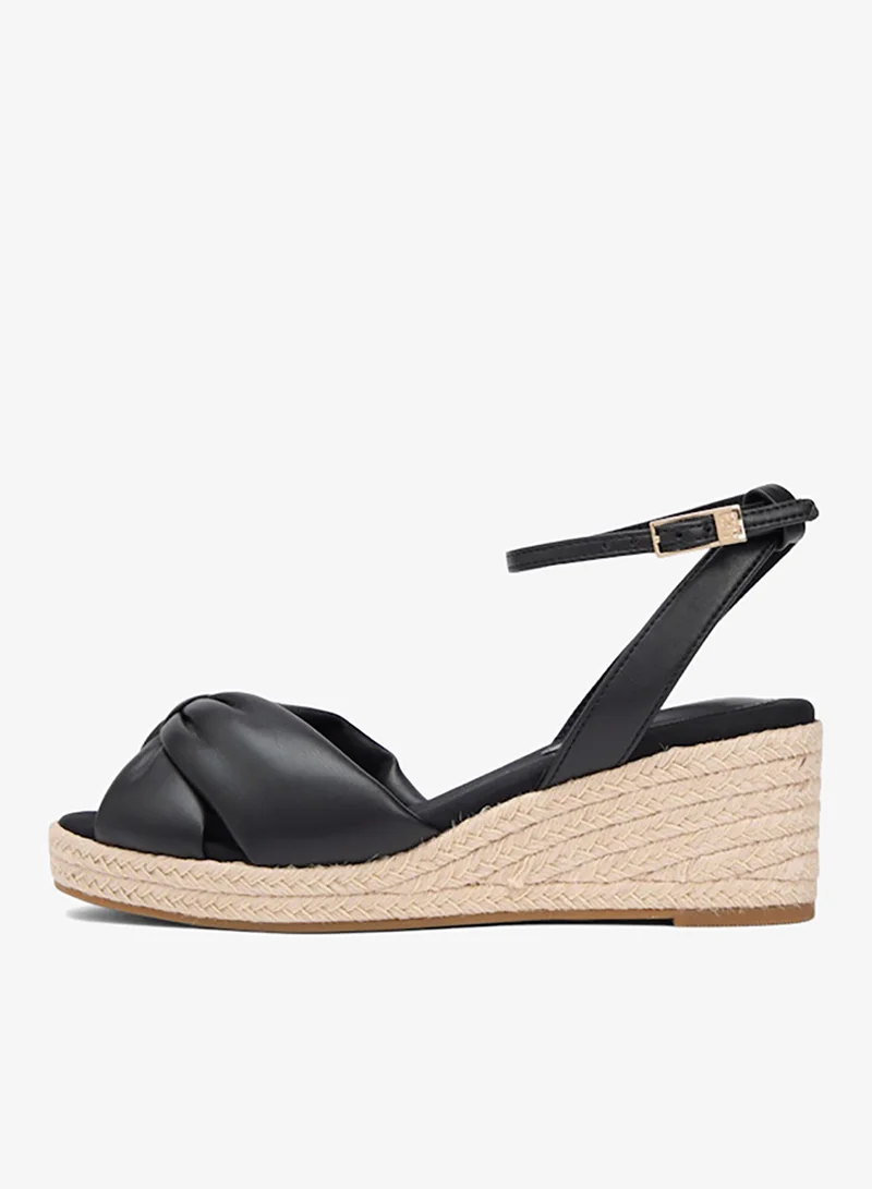 TOMMY HILFIGER Casual Bow Mid Cork Wedge Sandals